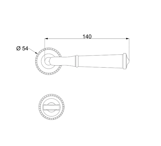 Louvre Rozetli Kapı Kolu Sarı Oksit