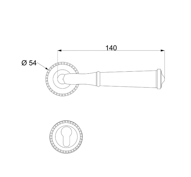 Louvre Rozetli Kapı Kolu Sarı Oksit