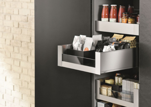 Blum Legrabox Pure C Önü Camlı İç Çekmece 70 Kg Blumotion Orion Gri