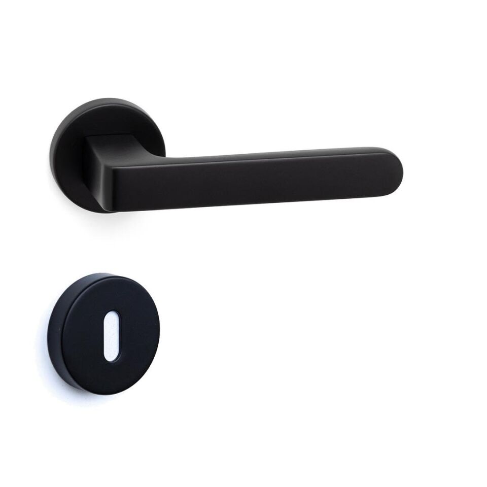 System MARVEL Rozetli Kapı Kolu Siyah Renk (HA210RO12 AL6)