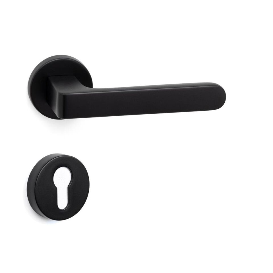 System MARVEL Rozetli Kapı Kolu Siyah Renk (HA210RO12 AL6)