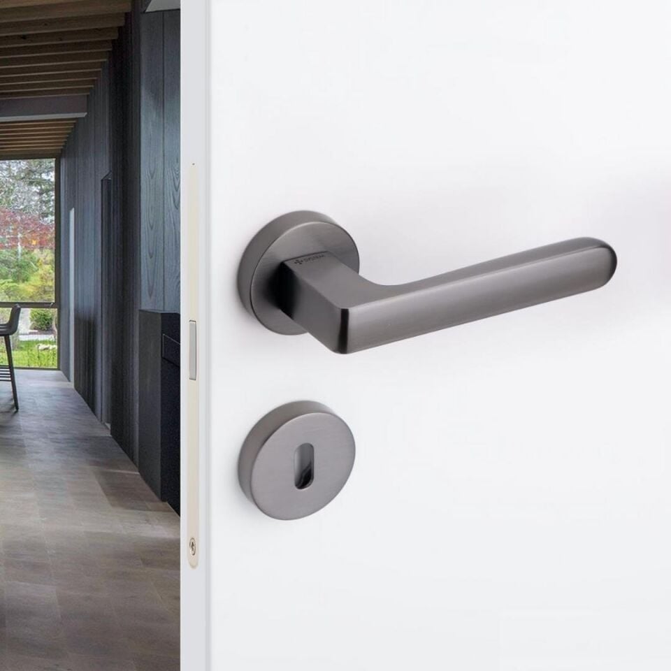 System MARVEL Rozetli Kapı Kolu Füme Renk (HA210RO12 BBN)