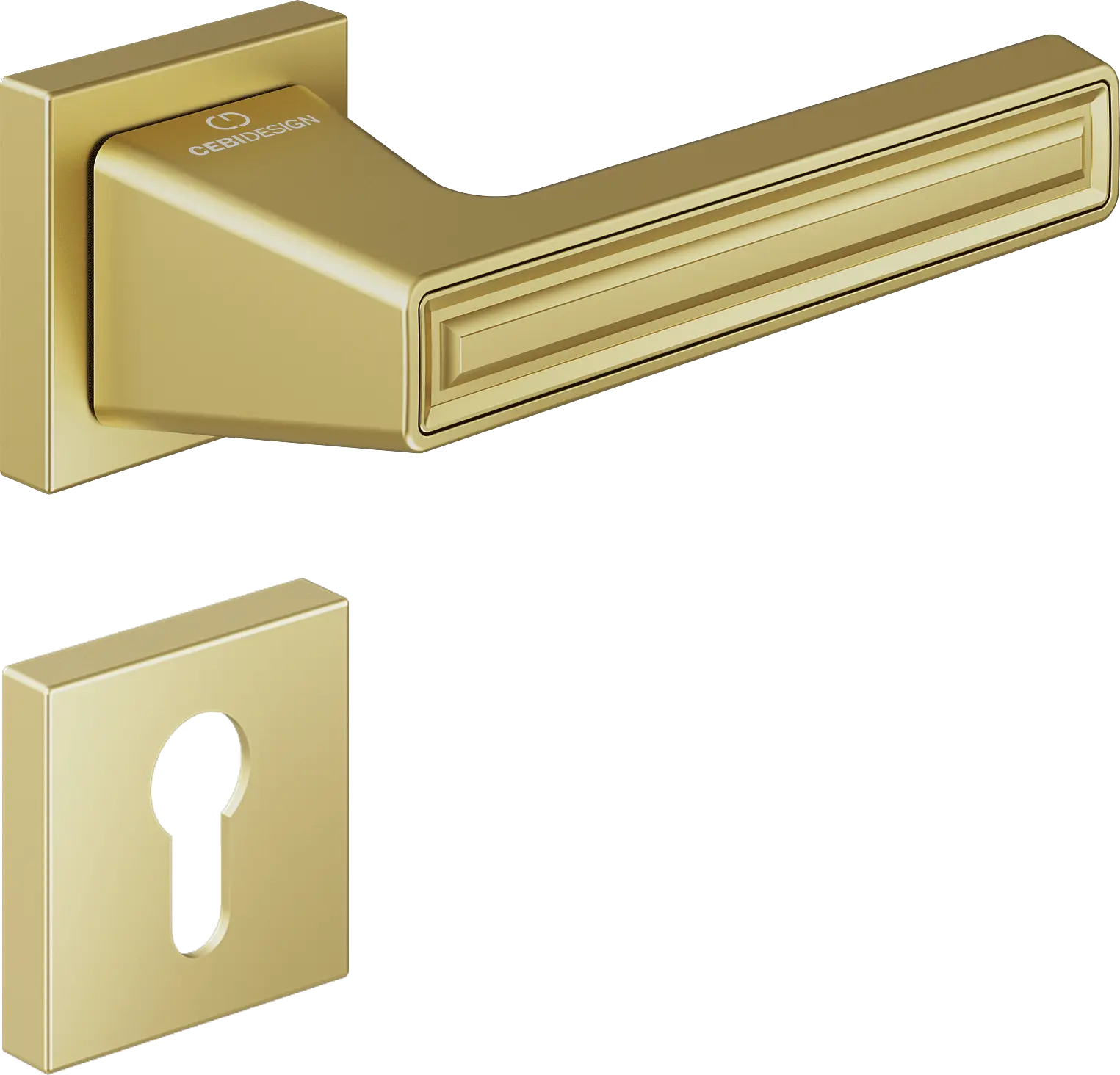 Çebi C5294 Groove Artline Kapı Kolu PC35 (Mat Pirinç) - Yale