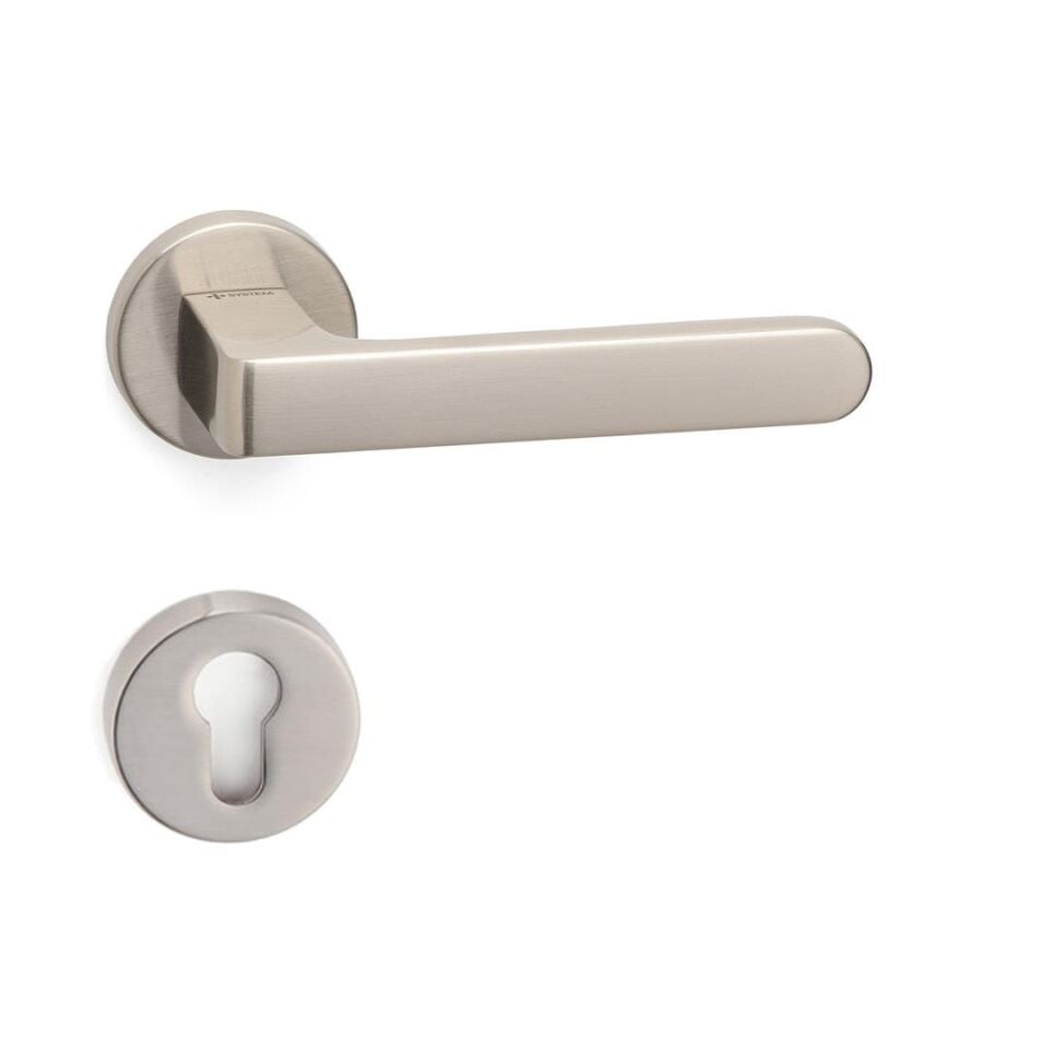 System MARVEL Rozetli Kapı Kolu Nikel Saten Renk (HA210RO12 NB)