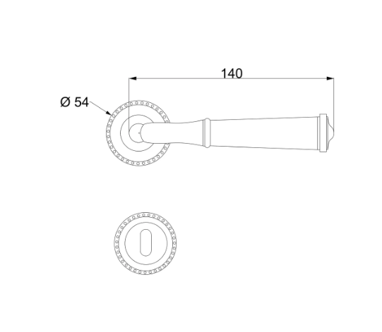 Louvre Çizgili Rozetli Kapı Kolu Sarı Oksit