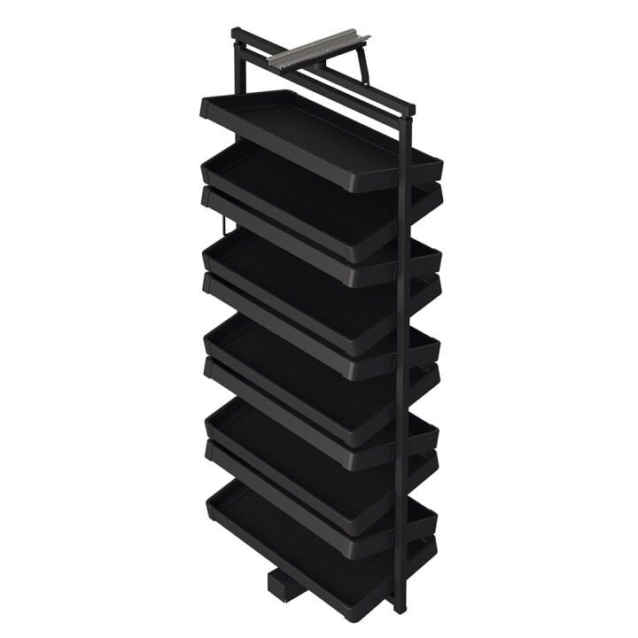 Teleskopik Raylı Döner Ayakkabılık 790 - 990 mm Antrasit - 79 - 99 cm