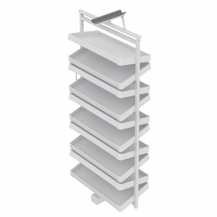 Teleskopik Raylı Döner Ayakkabılık 790 - 990 mm Beyaz - 107 -127 cm
