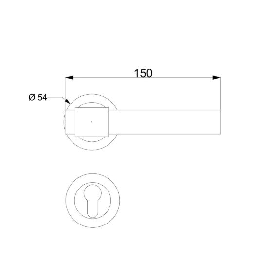 Glazier Rozetli Kapı Kolu Altın Renk Yale