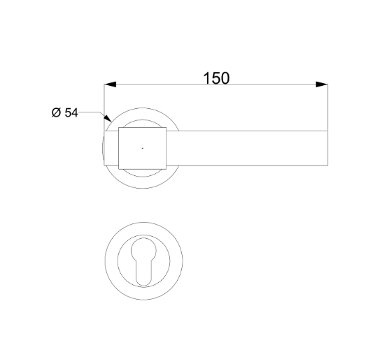 Glazier Rozetli Kapı Kolu Bronz Yale