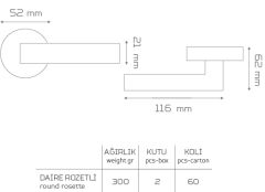 DOLUNAY-KK211 Rozetli Kapı Kolu