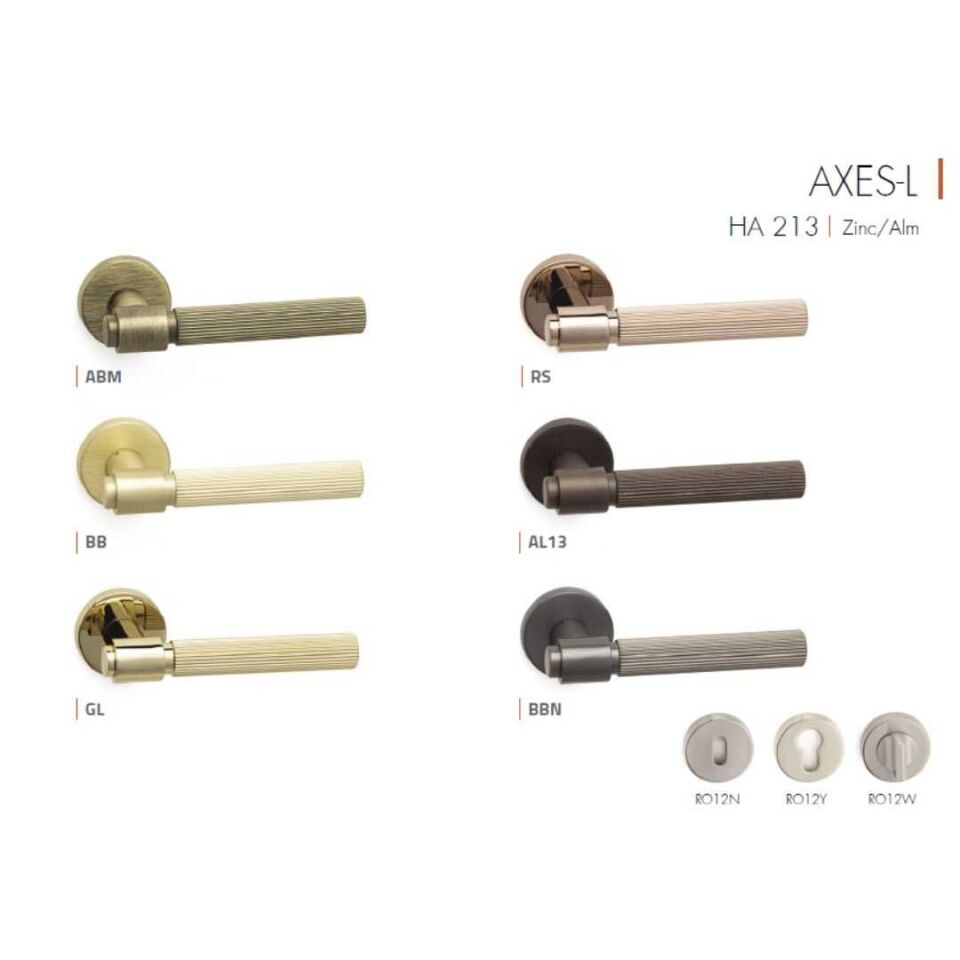System AXES-L Rozetli Kapı Kolu Füme Renk (HA213RO12 BBN)