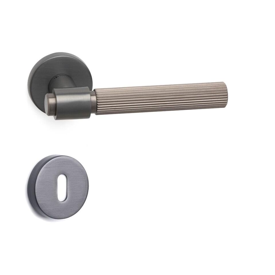 System AXES-L Rozetli Kapı Kolu Füme Renk (HA213RO12 BBN)