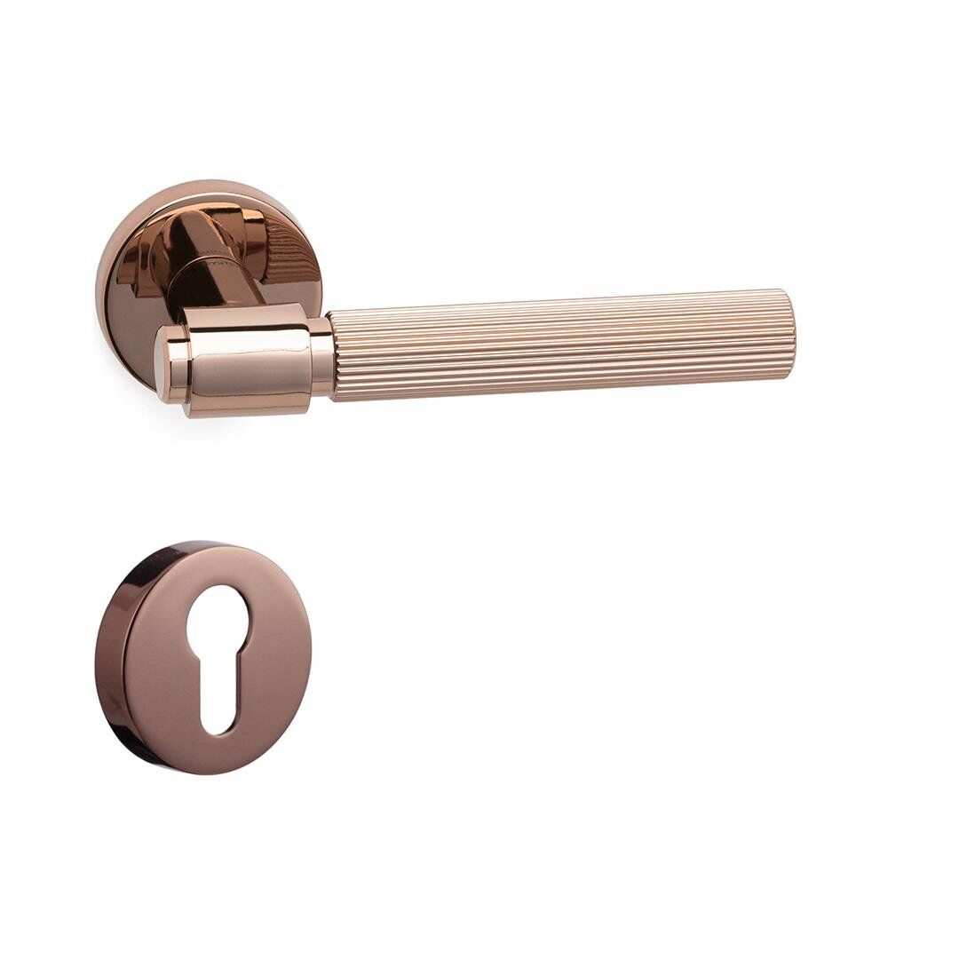 System AXES-L Rozetli Kapı Kolu Rose Renk (HA213RO12 RS) Yale