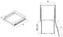 Ahşap Tablalı Bağımsız Teleskopik Raylı Çekmece