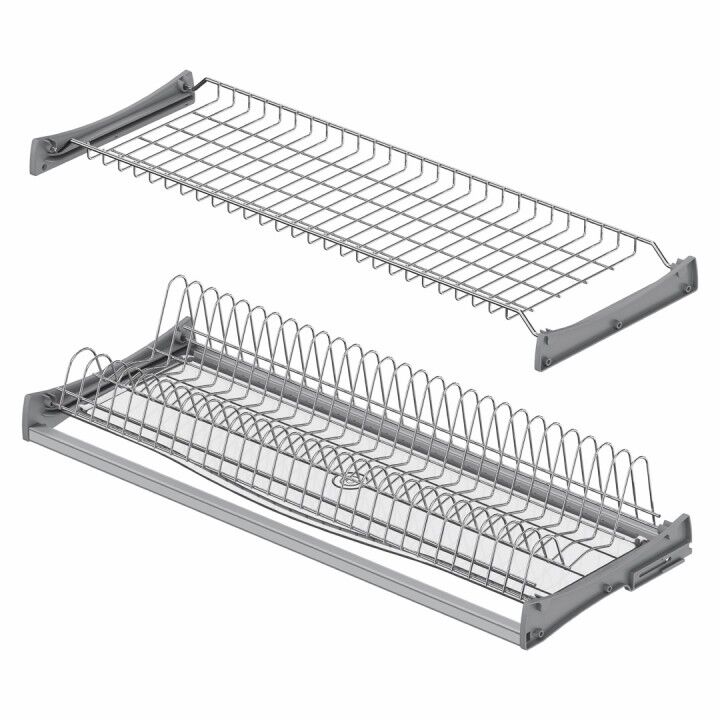 Alüminyum Profil Tepsili Tabaklık - Bardaklık Seti 900 mm Crom