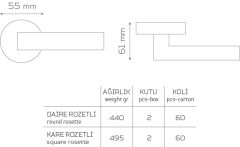 FİRUZE-KK150 Rozetli Kapı Kolu