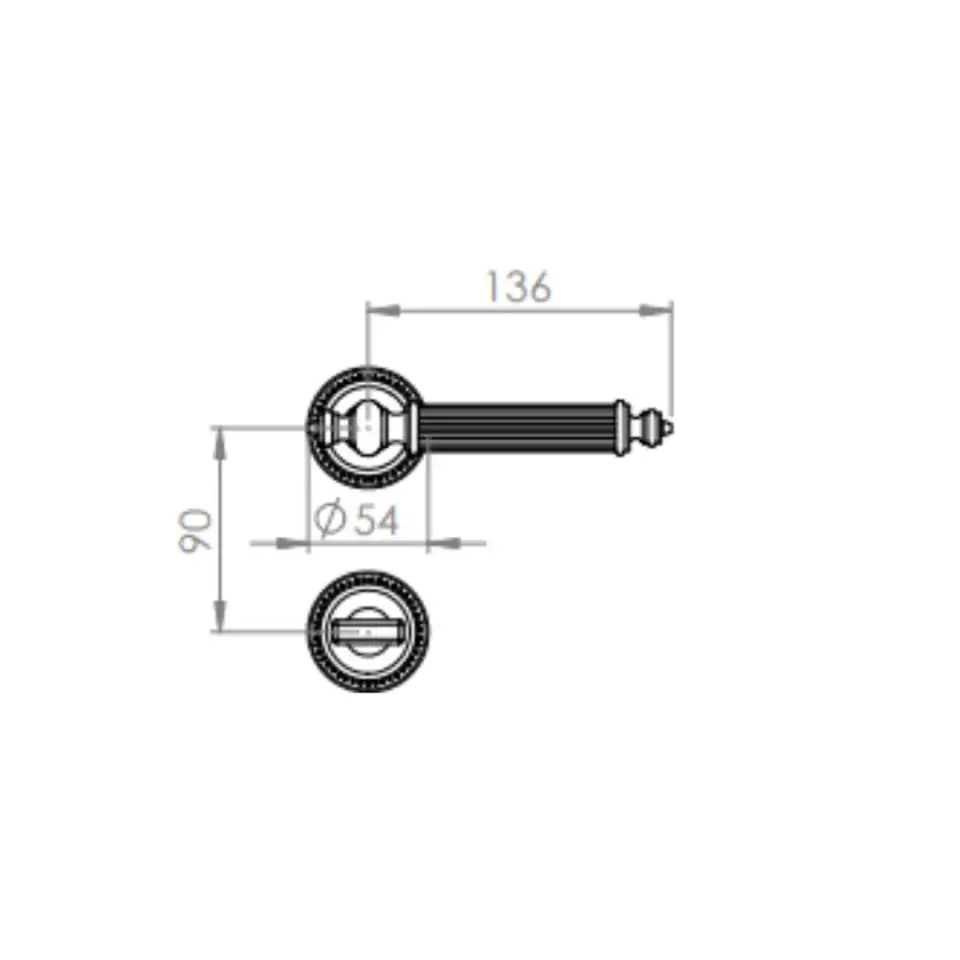 Antik Serisi Rozetli Kapı Kolu Siyah