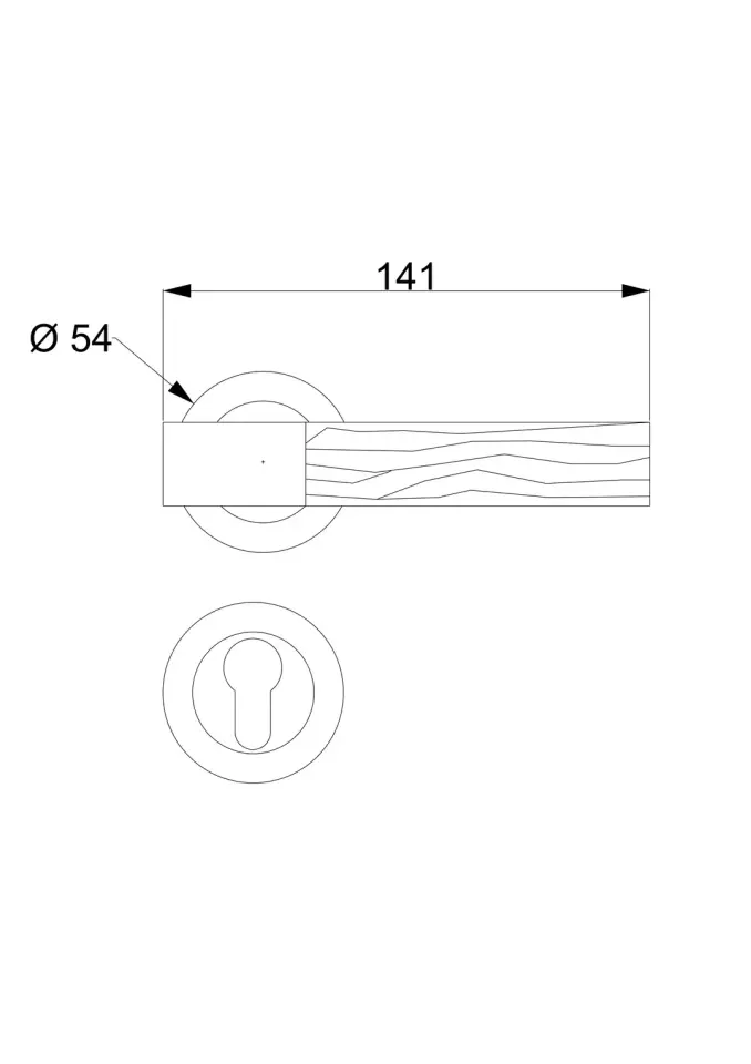 Bark Rozetli Kapı Kolu Koyu Bakır Oksit
