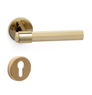 System AXEL-L Rozetli Kapı Kolu Gold Renk (HA212RO12 GL) Yale