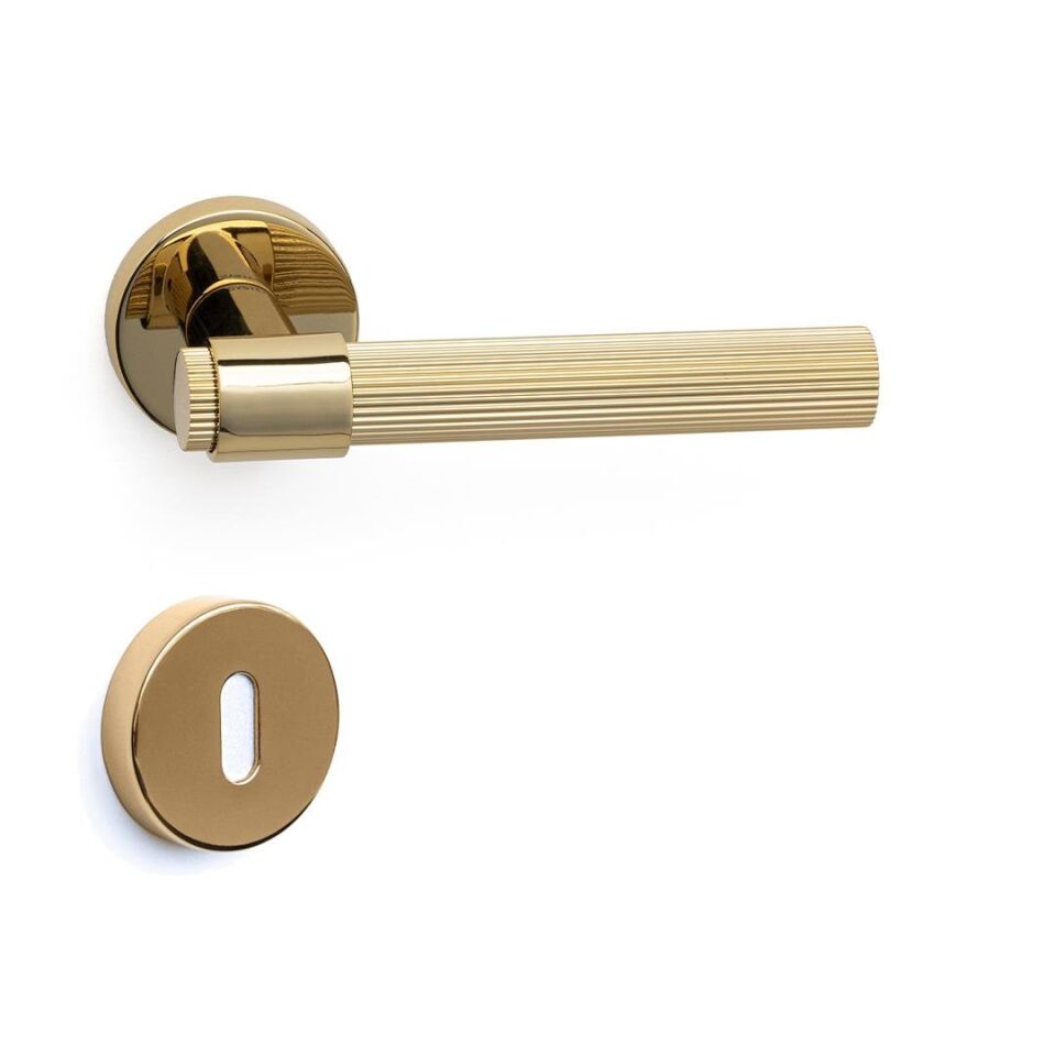 System AXEL-L Rozetli Kapı Kolu Gold Renk (HA212RO12 GL)