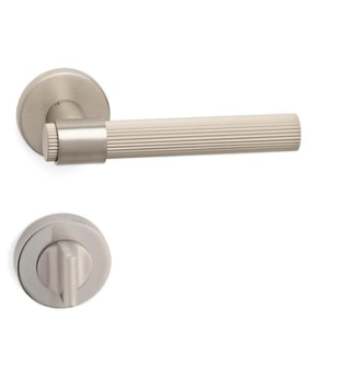 System AXEL-L Rozetli Kapı Kolu Nikel Saten Renk (HA212RO12 NBM-NBM/NB)