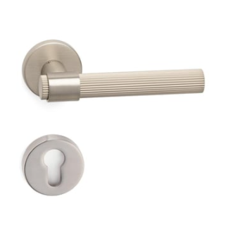 System AXEL-L Rozetli Kapı Kolu Nikel Saten Renk (HA212RO12 NBM-NBM/NB)