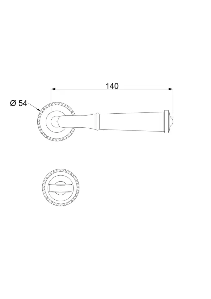 Louvre Çizgili Rozetli Kapı Kolu 24 Ayar Altın