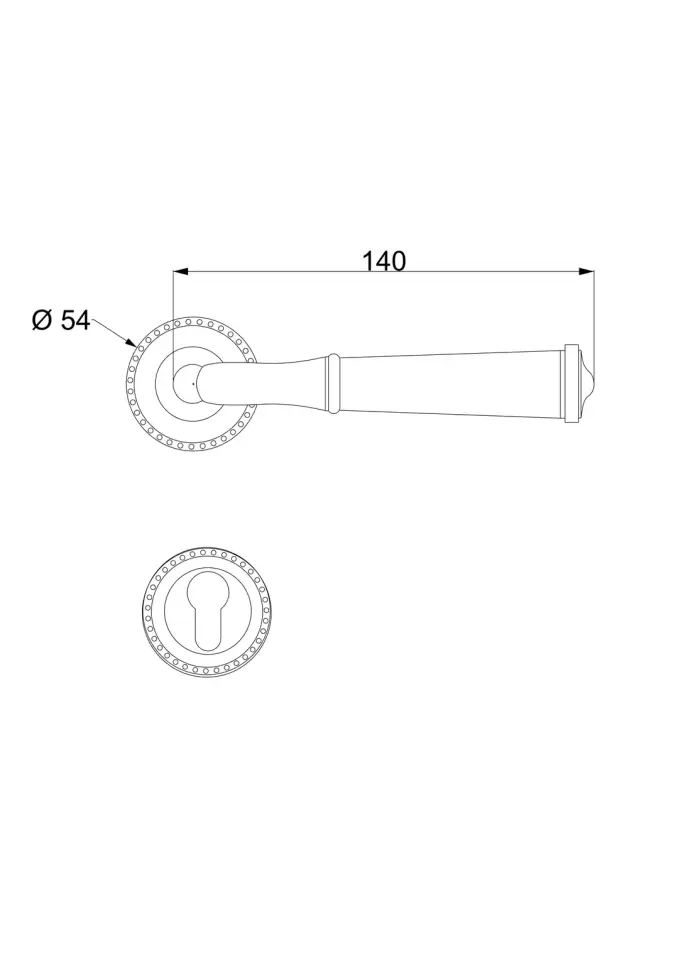 Louvre Çizgili Rozetli Kapı Kolu 24 Ayar Altın