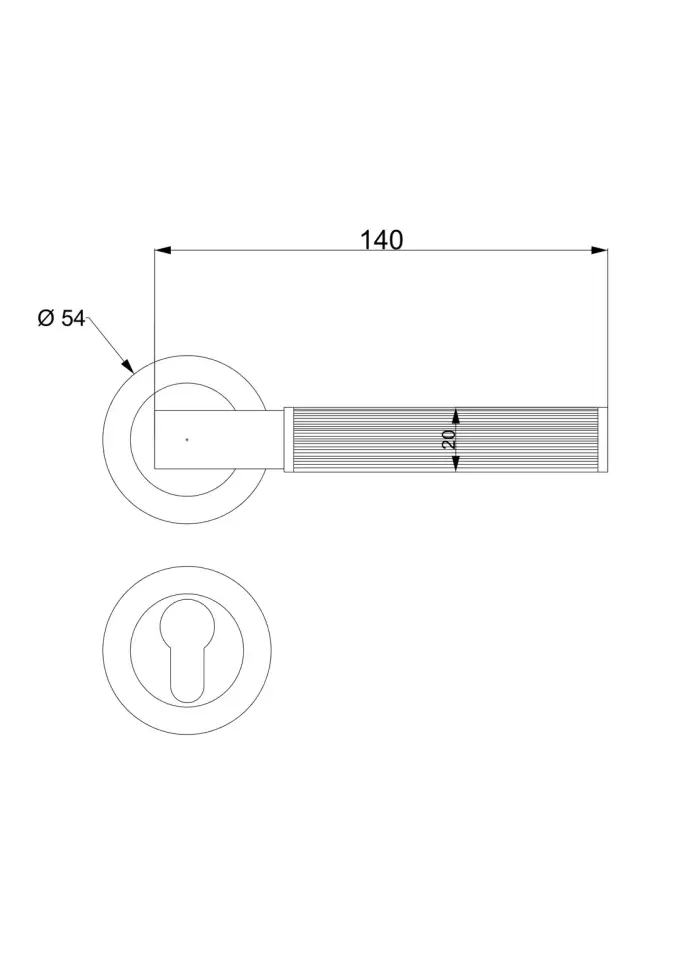 Modern Antik Rozetli Kapı Kolu Sarı Oksit