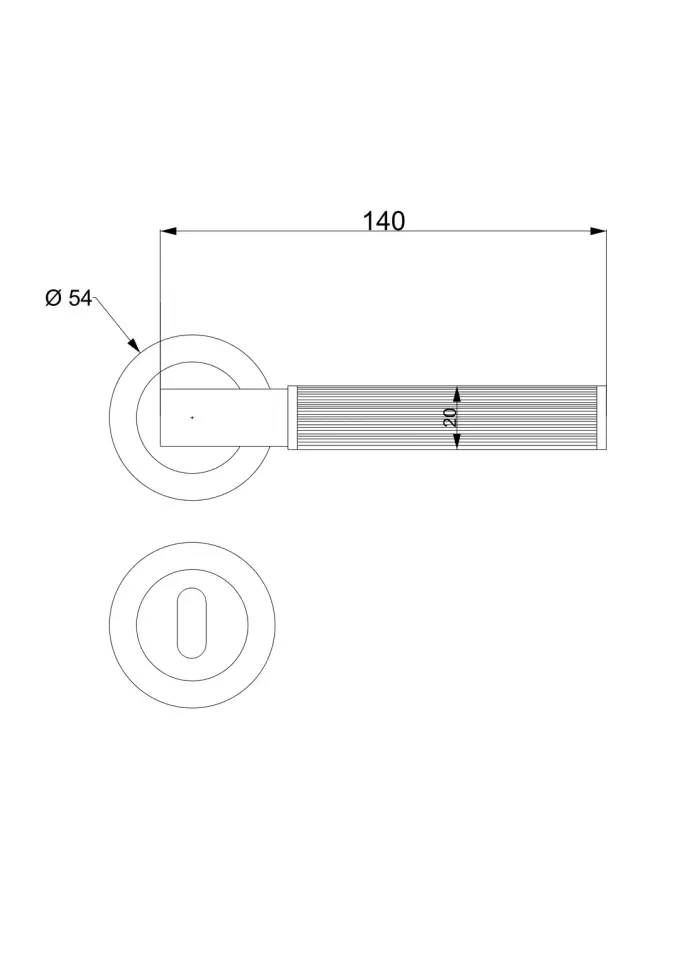 Modern Antik Rozetli Kapı Kolu Sarı Oksit