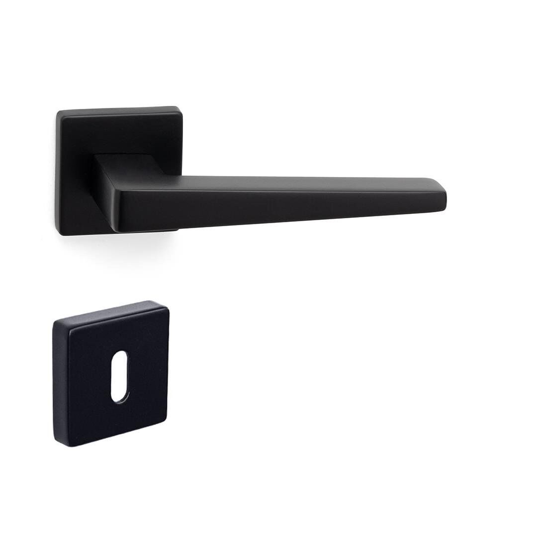 System VISION Rozetli Kapı Kolu Siyah Renk (HA207RO11 AL6) Oda