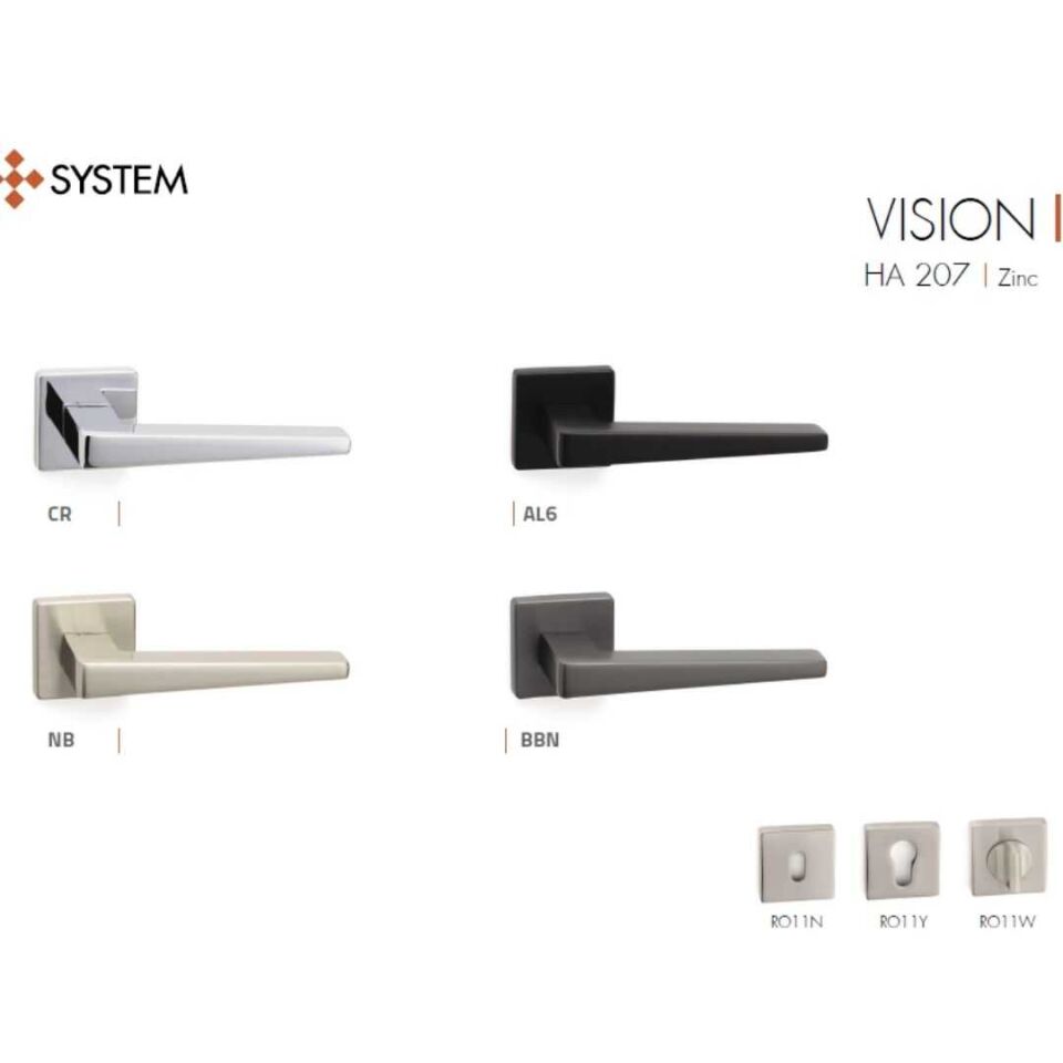 System VISION Rozetli Kapı Kolu Füme Renk (HA207RO11 BBN) WC