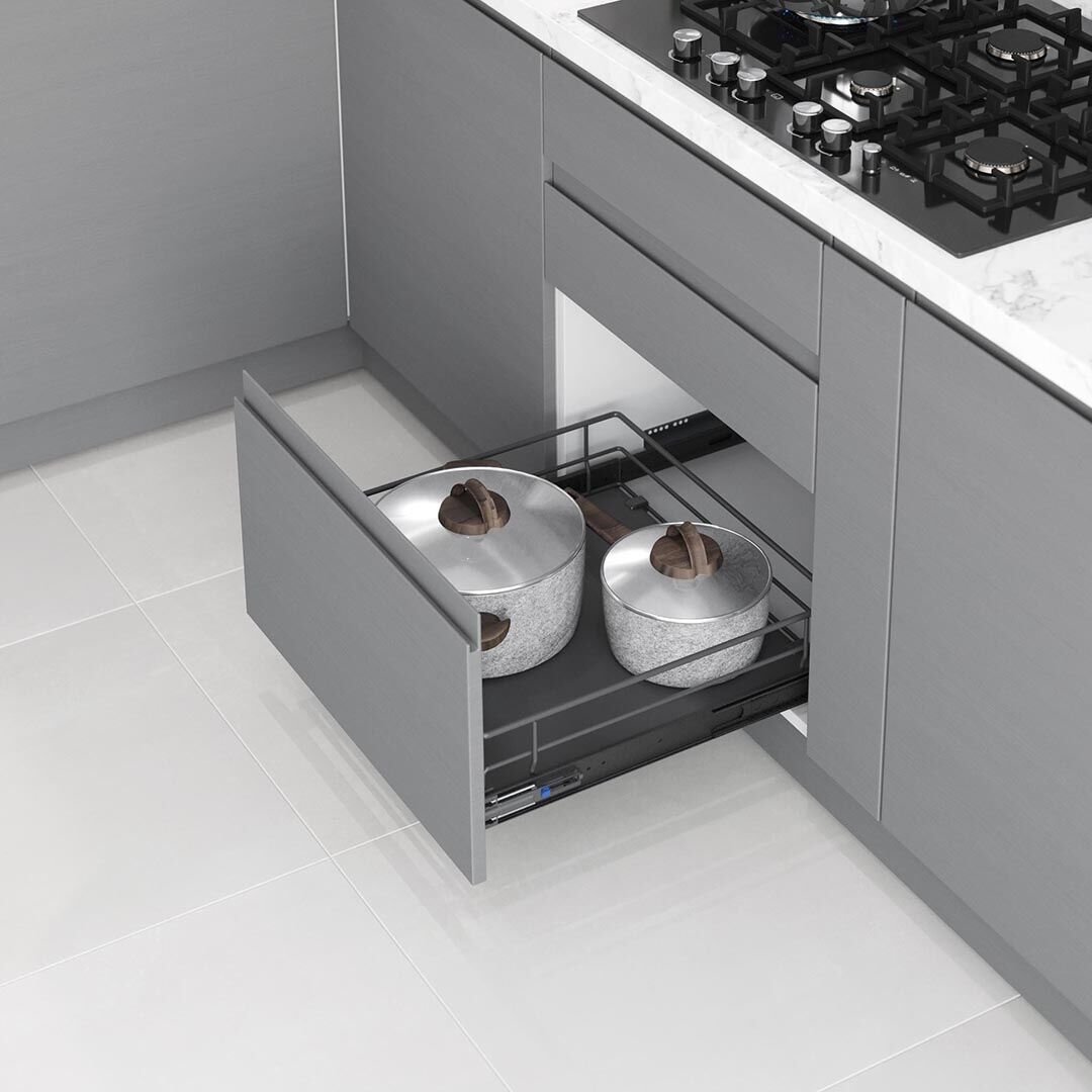 Ahşap Tablalı Kapağa Monte Teleskopik Raylı Çekmece