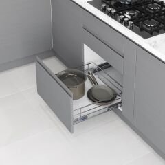 Ahşap Tablalı Kapağa Monte Teleskopik Raylı Çekmece