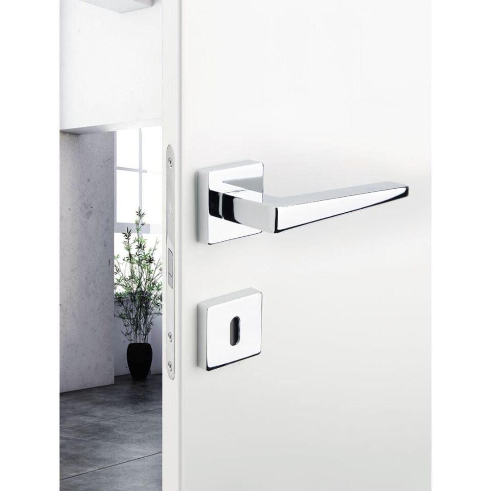 System VISION Rozetli Kapı Kolu Krom Renk (HA207RO11 CR)