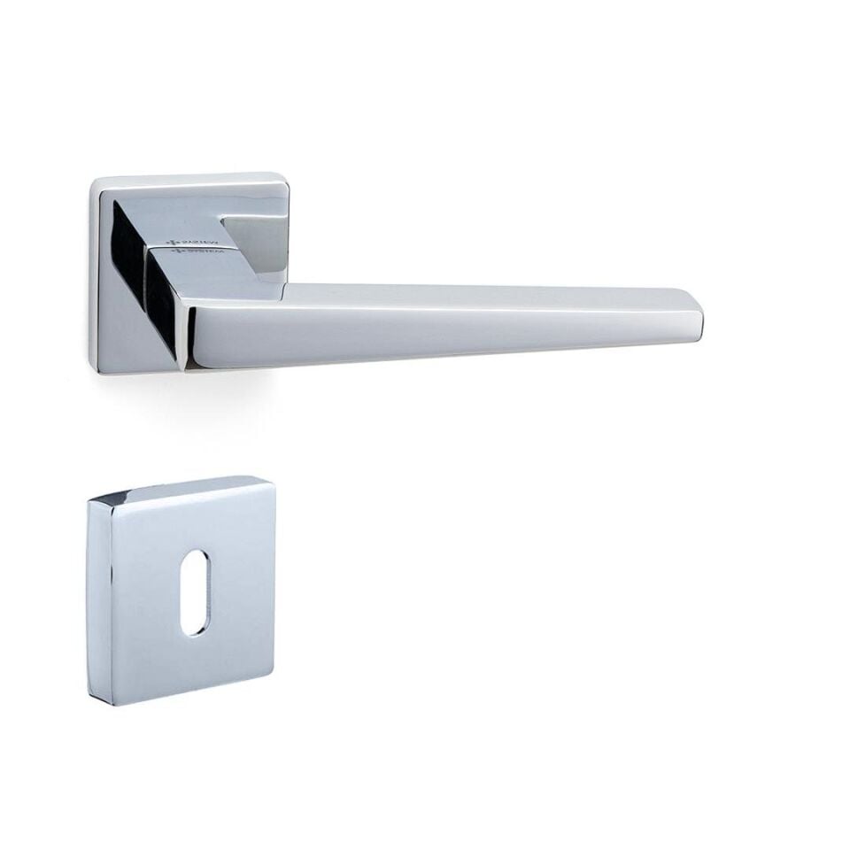 System VISION Rozetli Kapı Kolu Krom Renk (HA207RO11 CR)