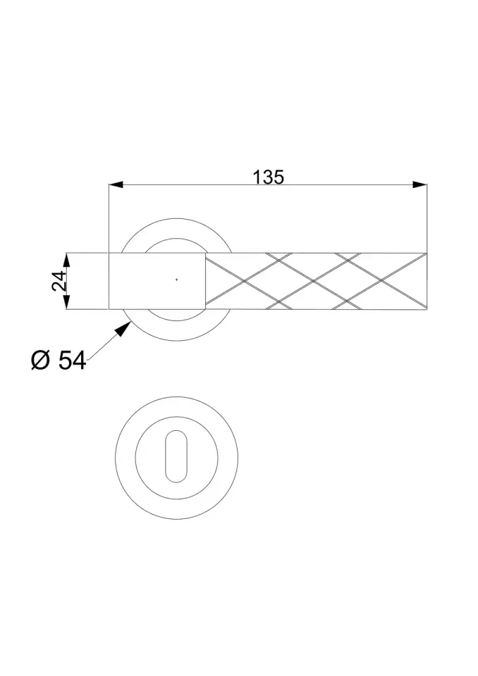 Modern İşlemeli Rölyef Rozetli Kapı Kolu Platin