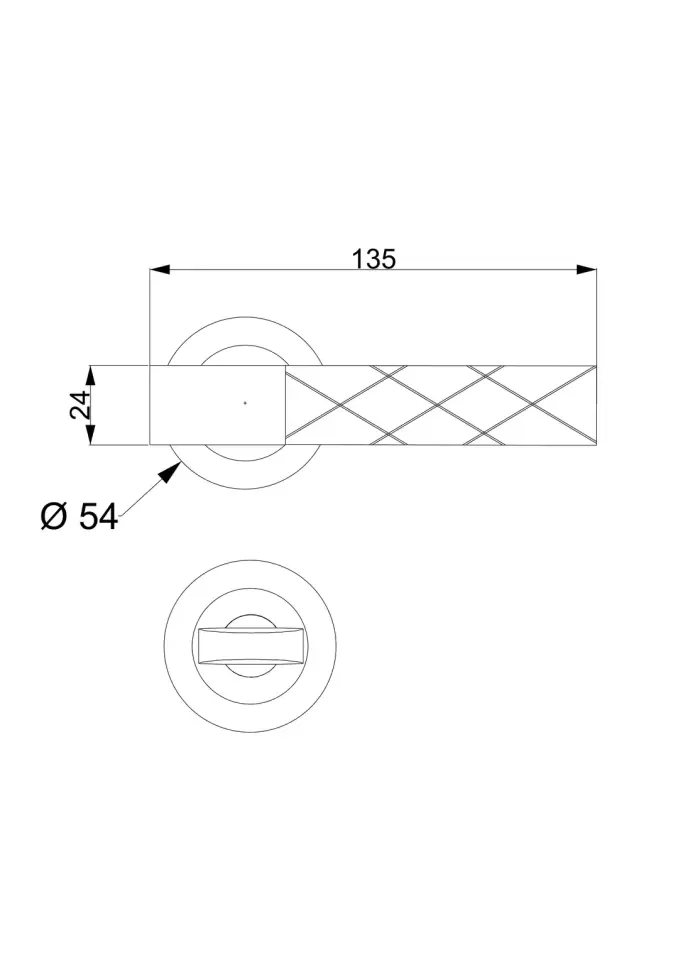 Modern İşlemeli Rölyef Rozetli Kapı Kolu Platin