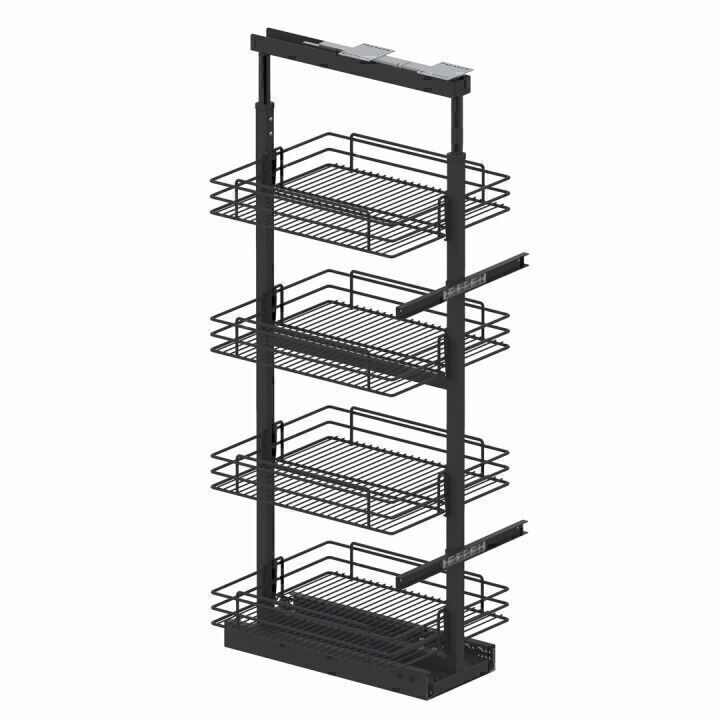 Gizli Raylı Frenli Kiler Tel 1850-2000 mm | 500 mm Kapak Uyumlu Antrasit
