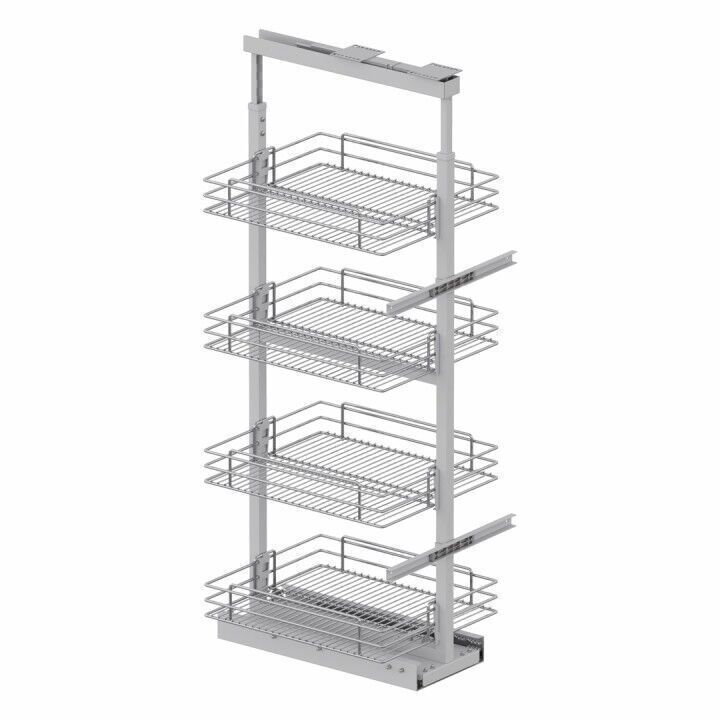 Gizli Raylı Frenli Kiler Tel 1850-2000 mm | 500 mm Kapak Uyumlu Crom