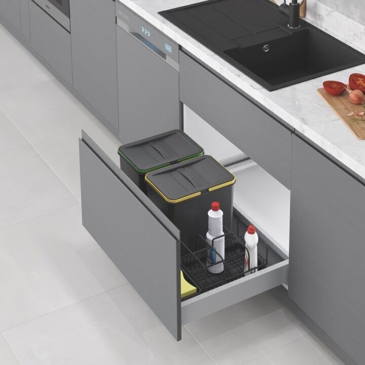 Çekmece İçi Çöp Kovası Taşınabilir Sepetli (Manuel) 16+1+1 Lt