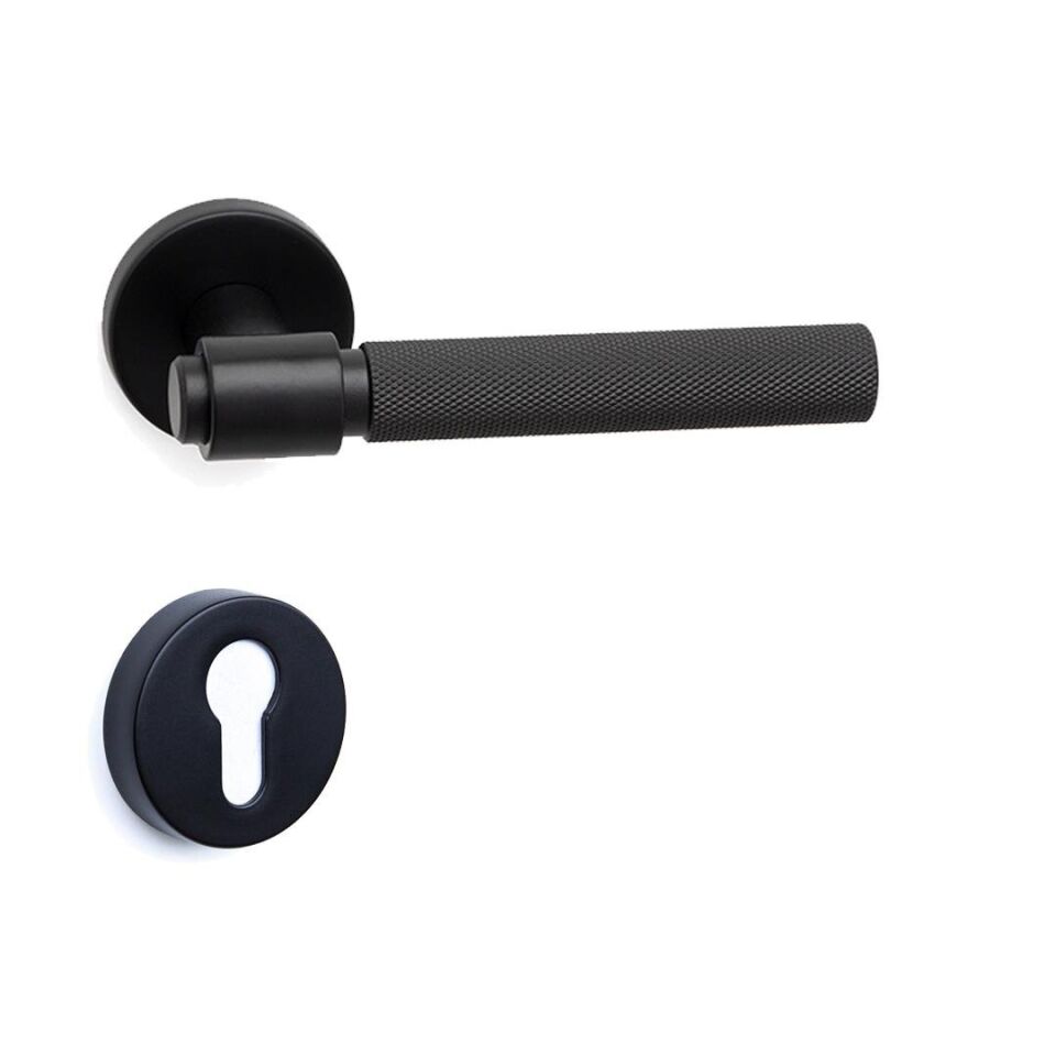 System AXES-T Rozetli Kapı Kolu Siyah Renk (HA188TRO12 AL6)