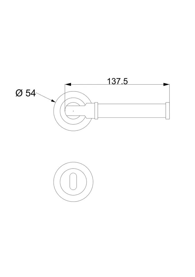Lether Kahve Derili Rozetli Kapı Kolu Altın Renk
