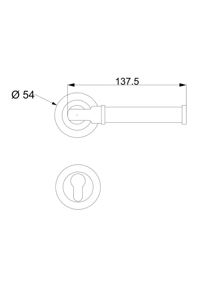 Lether Kahve Derili Rozetli Kapı Kolu Altın Renk