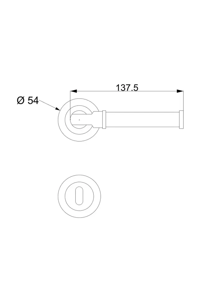 Lether Siyah Derili Rozetli Kapı Kolu Krom
