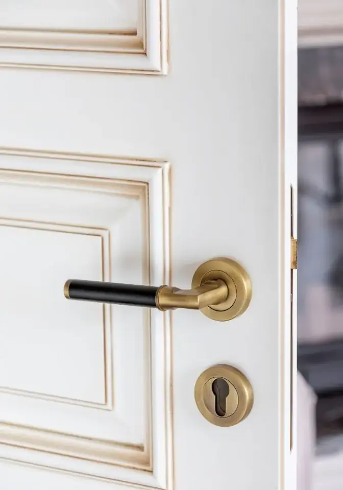 Lether Rozetli Kapı Kolu Sarı Oksit