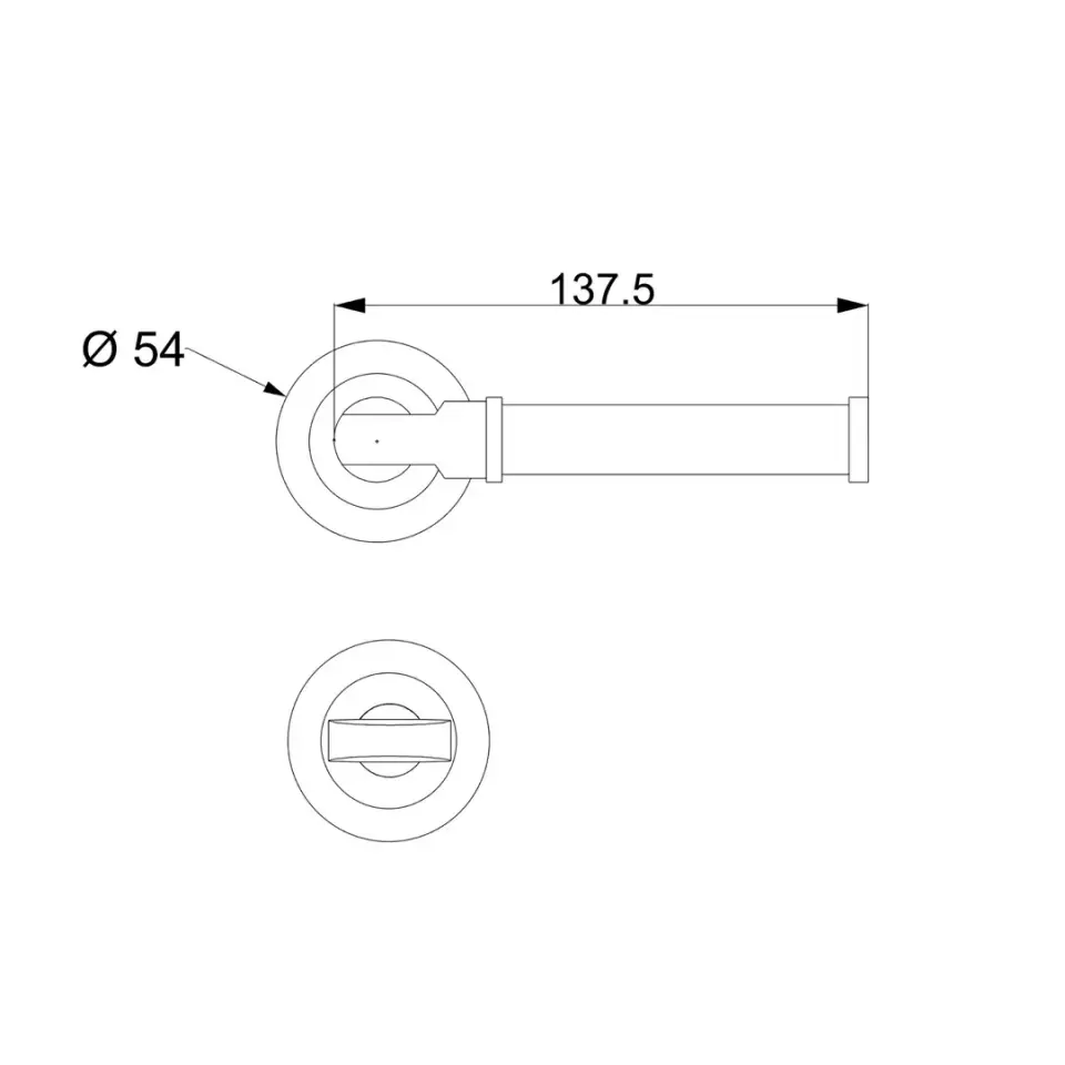 Lether Rozetli Kapı Kolu Sarı Oksit WC
