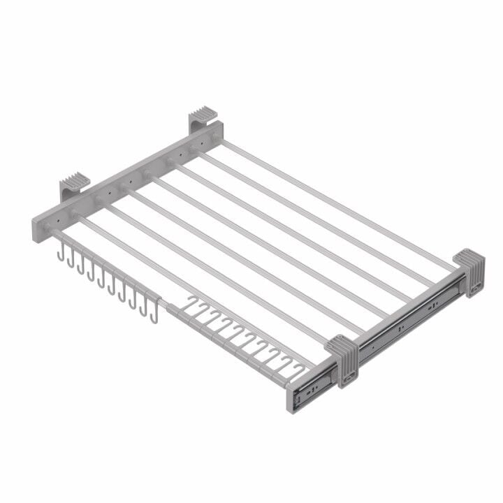 Plastik Kapaklı Teleskopik Raylı Pantolonluk 400 mm Gri - 700 mm