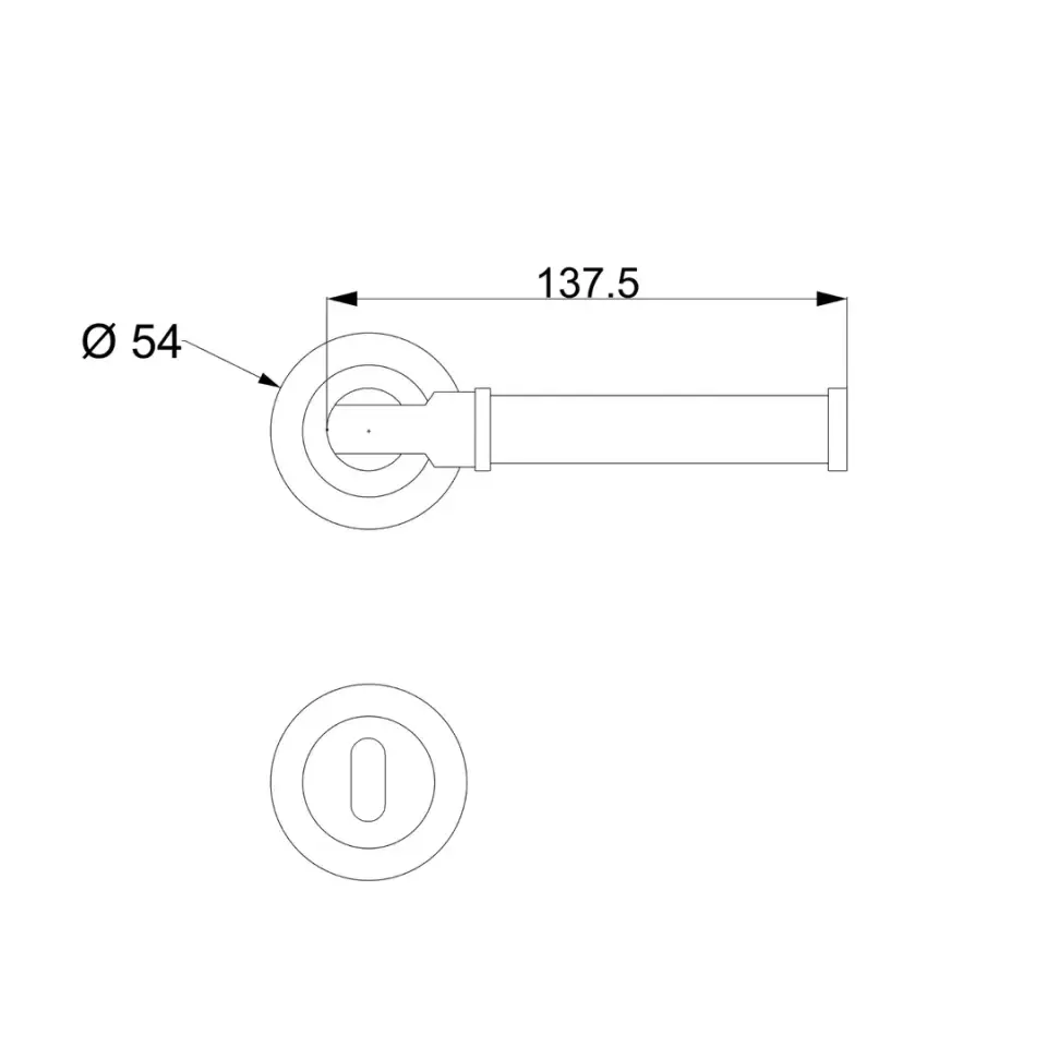 Lether Rozetli Kapı Kolu Bronz