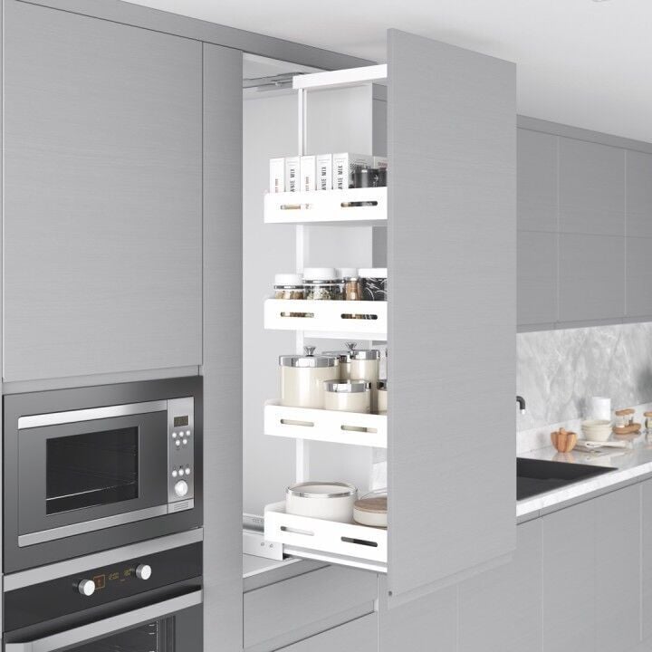 Unique Box Gizli Raylı Frenli Kiler 1400-1550 mm | 350 mm Kapak Uyumlu